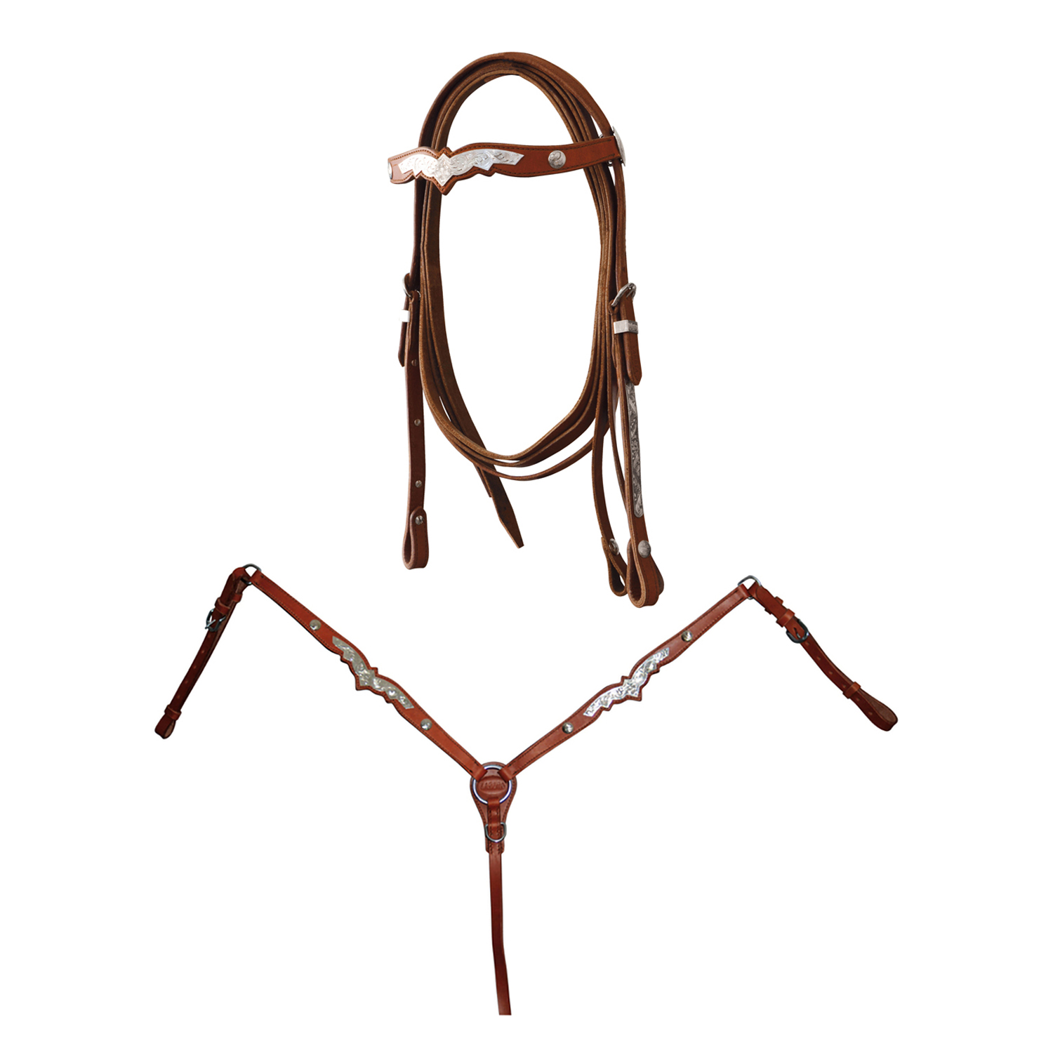 Harnais Western En Cuir Noir Avec Franges - Bride Et Collier Mammaire